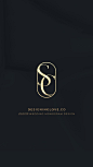 Gold monogram letters SC | CS by designinglove.co