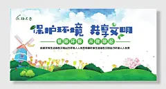 社区文明环境保护展板