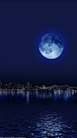 Blue moon over manhattan, NYC