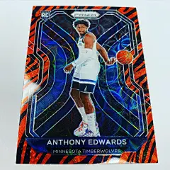 Photo shared by Panini America on April 08, 2021 tagging @nba, @thenbpa, and @theanthonyedwards_. May be an image of 1 person and text that says 'RC ANTHONY EDWARDS MINNESOTA TIMBERWOLVES'.