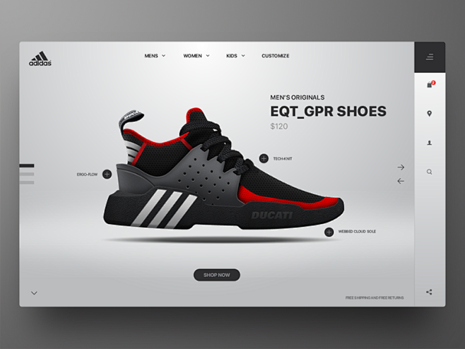 Adidas EQT GPR产品Page...