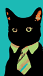 酷帅的黑猫先生 手机壁纸 领带,手机壁纸,黑猫,耍酷 #素材#