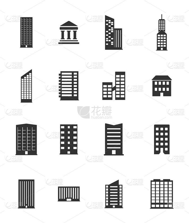 建筑物的图标集