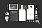 黑色办公样机VI设计元素