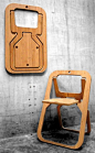 Christian Desile, created this award-winning folding chair ($335) from one single slice of board, so it takes up almost no space until you need a seat.: 