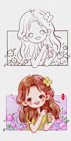 今日摸鱼-Q版萌萌美少女_2_柚子插画_来自小红书网页版