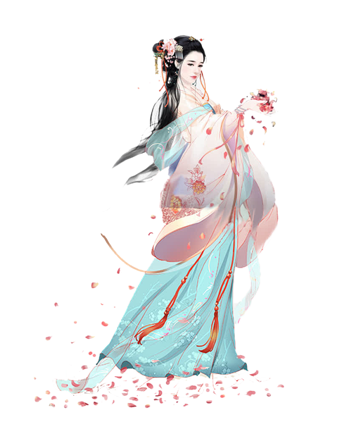 古风人物-撒花奶子png|