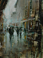 Tibor Nagy 油画风景作品 - 水彩学童 - 水彩后院