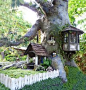 Doll house by Johnny Wales Fairy Tree Houses, Fairy Village, Fairy Garden Houses, Gnome Garden, Fairies Garden, Garden Crafts, Garden Projects, Garden Art, Garden Ideas