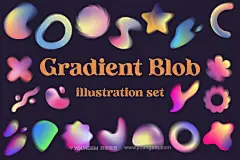 抽象艺术多彩梦幻模糊渐变手绘几何图形矢量设计素材 2****