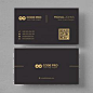 Black business card with golden details  Premium Vector