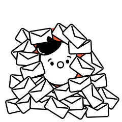 可爱小人日常插画图标 icon 涂鸦 黑白简笔画 插画 漫画 卡通Too_much_mail