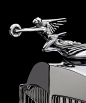 1930's Packard S8 Hood Ornament Chrome Winged Woman Holding Wheel