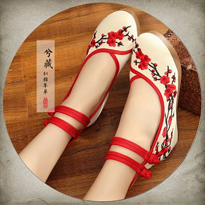 汉服鞋子女古装绣花鞋内增高老北京布鞋女鞋...