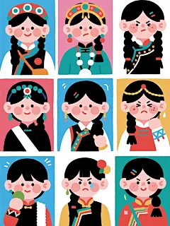 AIGC分享（附描述词）-九宫格表情包绘制