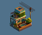 Voxels | Sunset 03 : Sunset 03: Made with MagicaVoxel.