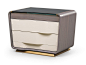 Rectangular bedside table with drawers MELTING LIGHT | Bedside table by Turri