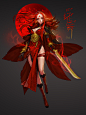 Dancing Sword Of Bloody Sky, - Lan - : DNF Fan art 
Personified the weapons.