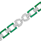 Lot 569
Art Deco Platinum, Diamond and Emerald Bracelet