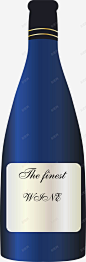 蓝色酒瓶 免抠png 设计图片 免费下载 页面网页 平面电商 创意素材