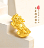 999足金转运珠男貔恘单个招财貔貅手链 纯金3d硬金路路通皮丘黄金-tmall.com天猫
