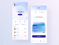 Fintech mobile app concept funds list transactions payments purple cards gradient finance wallet fintech design app mobile dashboard ui
