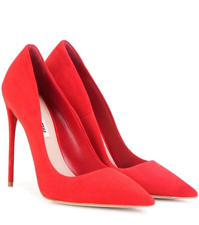 Suede pumps : Red su...