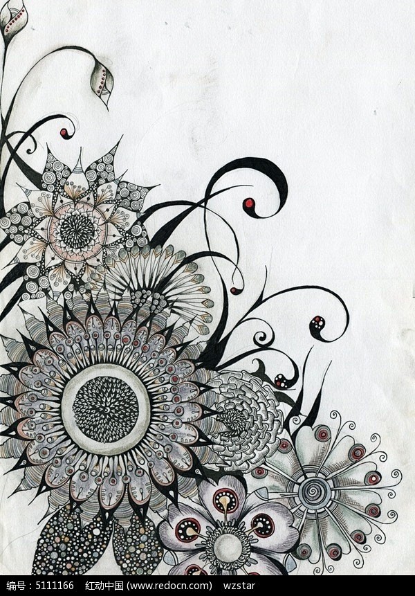 几何抽象插画，几何纹样图案插画，平面构成...