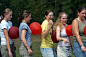 Team Building Game with Balloons.: