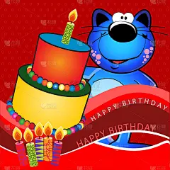 矢量搞笑生日贺卡