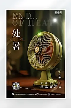 简约大气处暑节气海报