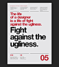 5 Phrases Of Massimo Vignelli Set in Helvetica by Anthony Neil Dart