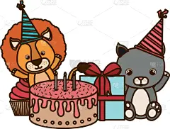 动物,贺卡,可爱的,蛋糕,野生动物,壁纸,狮子,农场,面部表情,庆祝