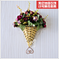 挂壁式花艺挂篮插花 仿真花假花墙饰家居装饰品