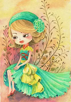 @FloraZeng花花 水彩手机壁纸【by FloraZeng花花 80后资深插图师 成立：爱绘studio 已出版《爱绘生活》第一册和第二册，台湾版《风格手绘》在杂志上发表《花爱》《爱美丽》等】