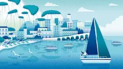 FUJITSU My Cloud Desktop wallpaper : FUJITSU My CloudDesktop wallpapersI draw landscapes in all the countries of the world.The people using this wall papers feel to travel.富士通の提供するウェブサイト「My Cloud」にて、パソコン用壁紙のイラストを担当しました。家やオフィスにいながらにして、旅に出た気分を味わえるようなイラストを表現