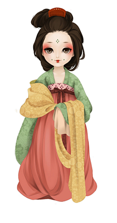 q版手绘古韵古风素材之男女汉服