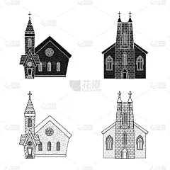 礼拜,寺庙,品牌名称,分离着色,传统,新教,复活节,房屋,收集,设计