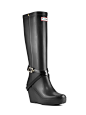 Womans Tall Wedge Rain Boot | Fashion Boots | Hunter Boot Ltd I have one in espresso, this pair is making my legs skinnier thats the plus side, the only thing is they are hard to get off.