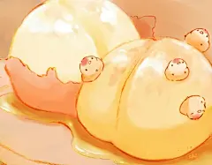 【侵删】画师 | チャイ _id=51538195 #pixiv#插画#手绘#甜食#二次元#原创#萌物#桃子#