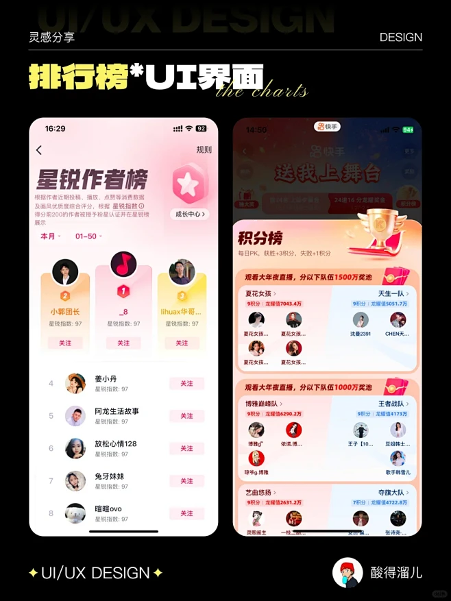 排行榜UI设计｜3招让用户疯狂刷榜！ - 小红书-花瓣网