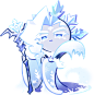 Frost Queen Cookie: Frost Queen Cookie(Korean: 서리여왕 쿠키, seoriyeowang kuki) is a Legendary Cookie released alongside Cotton Cookie in the first part of the Frost Witch and the Lantern in the Snow update (v2.4). She is of the Magic type and her position is 
