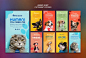 Instagram stories set for pet adoption with animals Free Psd