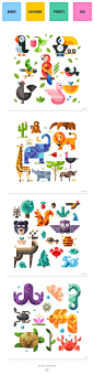 Magic animal world, geometric flat on Behance: 