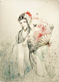 古风，手绘，戏曲
戏子入画 ，一生天涯