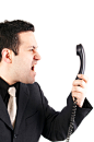 Royalty-free Image: Businessman crying in phone