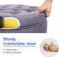 Amazon.com: YAMASORO Fabric Cushion Button Lift Top Storage Footstool, Height 18 Inches Strudy Round Ottomans & Storage Ottomans, Gray: Kitchen & Dining