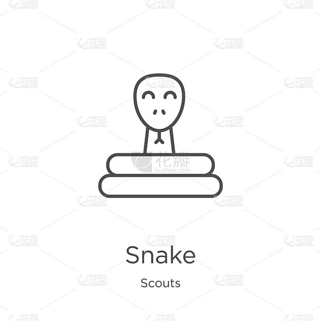 snake icon vector from scouts collection. Thin lin素材-花瓣网