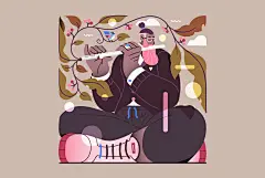 Fashion  flat ILLUSTRATION  instrument music musician Nature plants sound vector