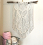 Medium Macrame & Driftwood Wall Hanging | Modern Macrame | Boho Home Decor | Macrame Tapestry | Abigail : This handmade one-of-a-kind macrame wall hanging is created with the softest, natural colored, 100% cotton 6mm cord. // Dimensions //  driftwood: